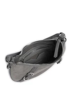 Enya Cozy Mini Schultertasche aufgerautes Leder grau