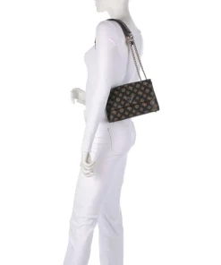 Erica Eco Schultertasche Lederimitat dunkelbraun