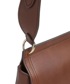 Erica Umhängetasche fein genarbtes Rindsleder dunkelbraun