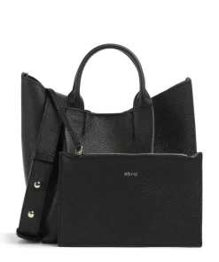 Erson Essential Handtasche genarbtes Leder schwarz