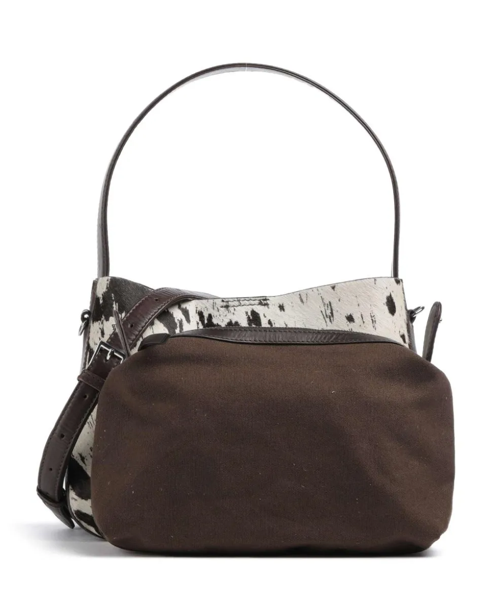 Esa Schultertasche Fell, fein genarbtes Rindsleder mehrfarbig