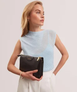 Esille Umhängetasche genarbtes Rindsleder schwarz