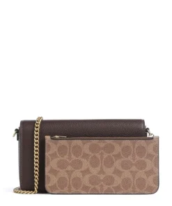 Essential Umhängetasche genarbtes Leder dunkelbraun