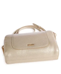 Estate Metallo Umhängetasche genarbtes Leder gold