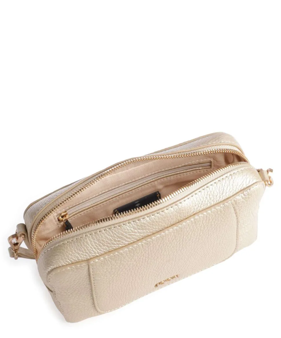 Estate Metallo Umhängetasche genarbtes Leder gold