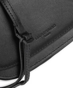 Ezra Calf Optic XS Umhängetasche fein genarbtes Leder schwarz