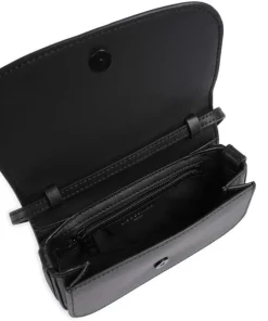 Ezra Calf Optic XS Umhängetasche fein genarbtes Leder schwarz