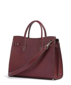 Farah L Handtasche genarbtes Rindsleder dunkelrot