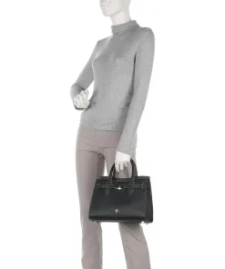 Farah M Handtasche genarbtes Rindsleder schwarz