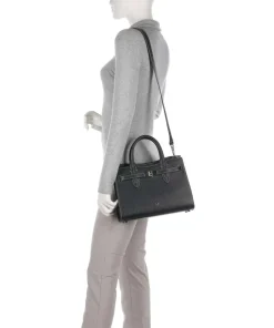 Farah M Handtasche genarbtes Rindsleder schwarz