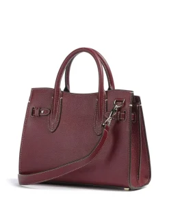 Farah M Handtasche genarbtes Rindsleder dunkelrot