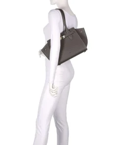 Farah M Schultertasche genarbtes Rindsleder taupe