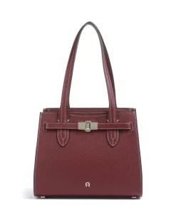 Farah M Schultertasche genarbtes Rindsleder wein