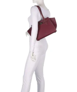 Farah M Schultertasche genarbtes Rindsleder wein