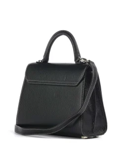 Farah S Handtasche genarbtes Rindsleder schwarz