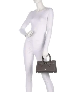 Farah S Handtasche genarbtes Rindsleder taupe