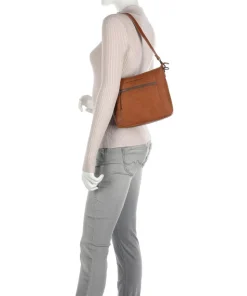 Faro Schultertasche Pull-Up Rindsleder cognac