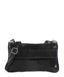 Fashion Favourites Umhängetasche genarbtes Rindsleder schwarz