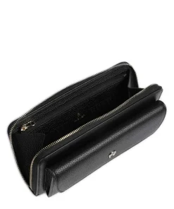 Fashion Geldbörse genarbtes Leder schwarz