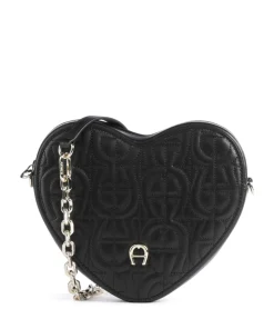 Fashion Umhängetasche fein genarbtes Rindsleder schwarz