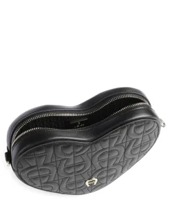 Fashion Umhängetasche fein genarbtes Rindsleder schwarz