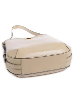 Federica Beuteltasche fein genarbtes Rindsleder beige