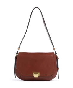 Federica Schultertasche fein genarbtes Rindsleder braun