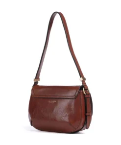 Federica Schultertasche fein genarbtes Rindsleder braun