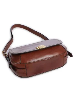 Federica Schultertasche fein genarbtes Rindsleder braun