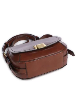 Federica Umhängetasche fein genarbtes Rindsleder braun