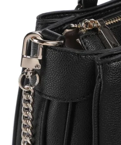 Fedora Handtasche Lederimitat schwarz