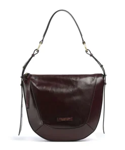 Fedora Schultertasche fein genarbtes Rindsleder mahagoni