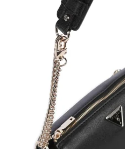 Fedora Schultertasche Lederimitat schwarz