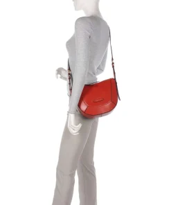 Fedora Umhängetasche fein genarbtes Rindsleder orange