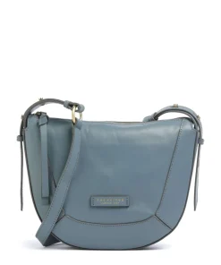 Fedora Umhängetasche fein genarbtes Rindsleder blaugrau