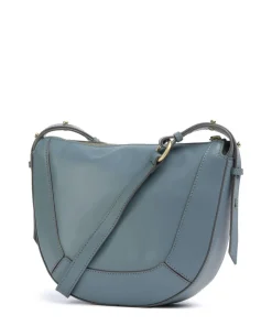 Fedora Umhängetasche fein genarbtes Rindsleder blaugrau