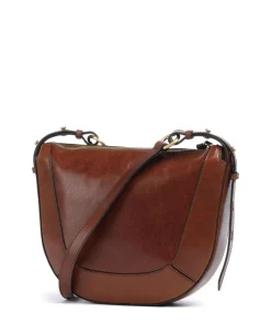 Fedora Umhängetasche fein genarbtes Rindsleder braun