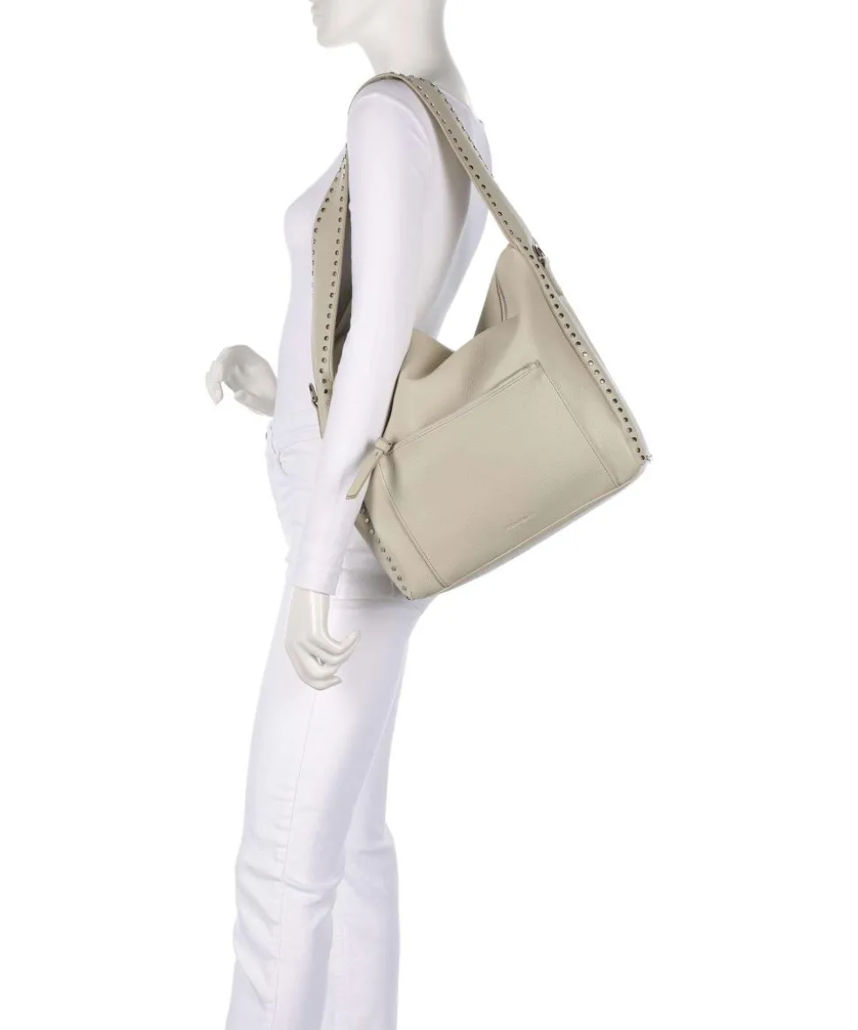 Feel Wild Beuteltasche genarbtes Leder stein