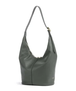 Fernanda Beuteltasche genarbtes Leder dunkelgrün