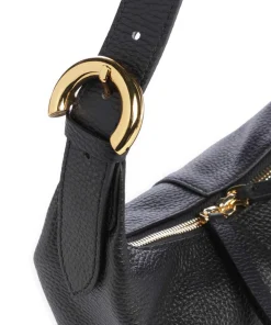 Fernanda Schultertasche genarbtes Leder schwarz