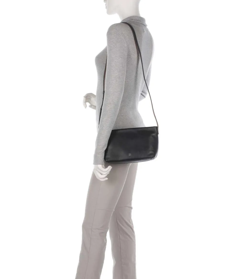 Fiji Umhängetasche fein genarbtes Kalbsleder schwarz