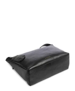 Fine Florence Umhängetasche fein genarbtes Leder schwarz