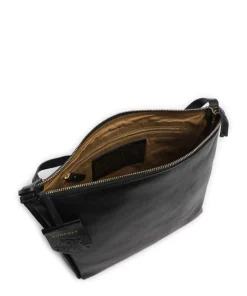 Fine Florence Umhängetasche fein genarbtes Leder schwarz