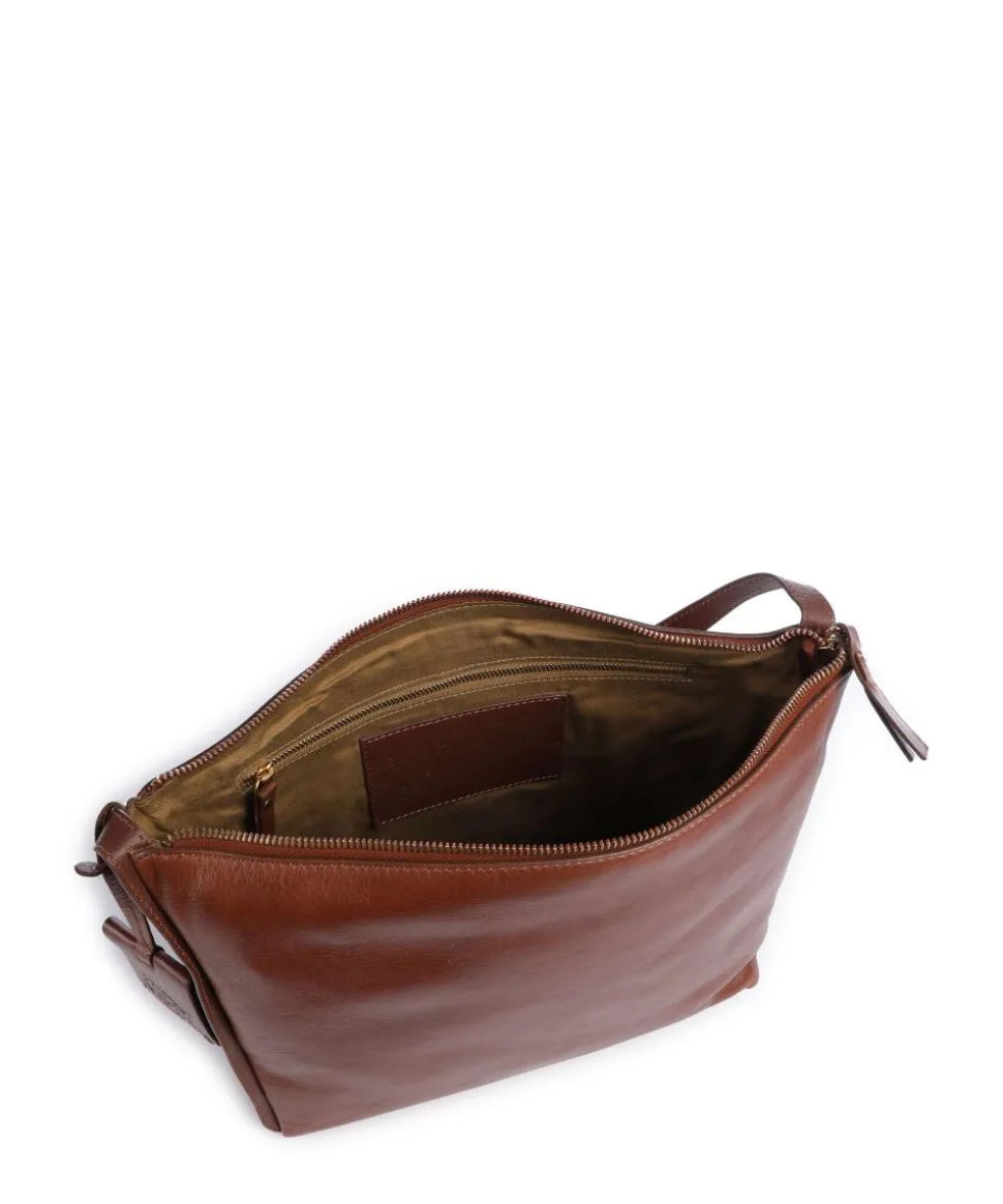 Fine Florence Umhängetasche fein genarbtes Leder braun