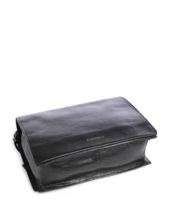 Fine Florence Umhängetasche genarbtes Leder schwarz