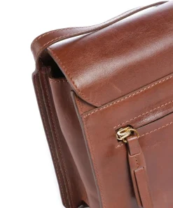 Fine Florence Umhängetasche genarbtes Leder braun