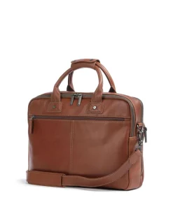 Firenze Aktentasche 15″ genarbtes Leder hellbraun