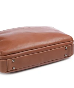 Firenze Aktentasche 15″ genarbtes Leder hellbraun