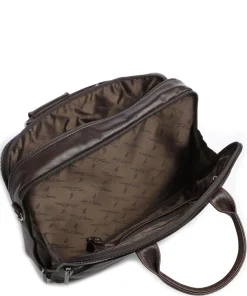 Firenze Aktentasche 15″ genarbtes Leder dunkelbraun
