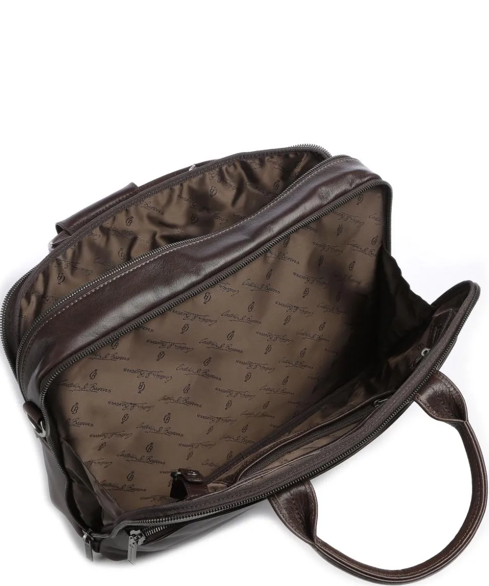 Firenze Aktentasche 15″ genarbtes Leder dunkelbraun